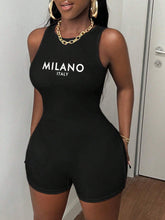 Casual Knit Women's Round Neck Thick Strap Short Jumpsuit